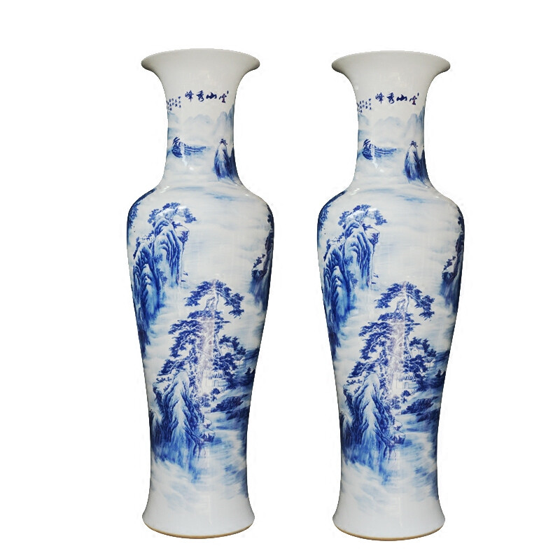 景德鎮陶瓷藝術瑰寶 梵尼威手繪山水落地大花瓶